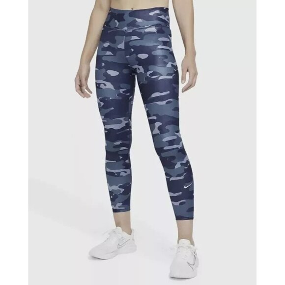 Nike Pants - Nike Womens Size XS Blue Camo Print Midrise Full Length Leggings NEW
